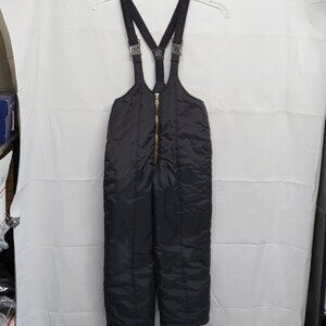 KIds Snow Bibs Pants Size 8 Adjustable Straps Black Northern Climate